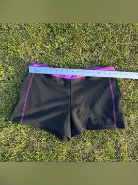 Champion Black Athletic Shorts with Purple Trim